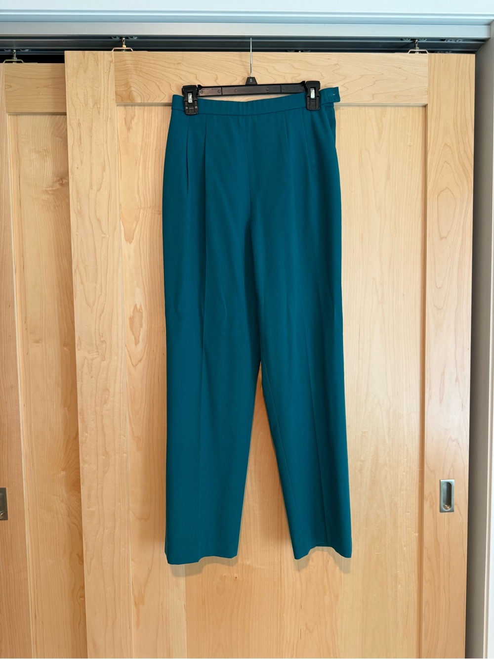Vintage Teal Straight-Leg Women's Pants